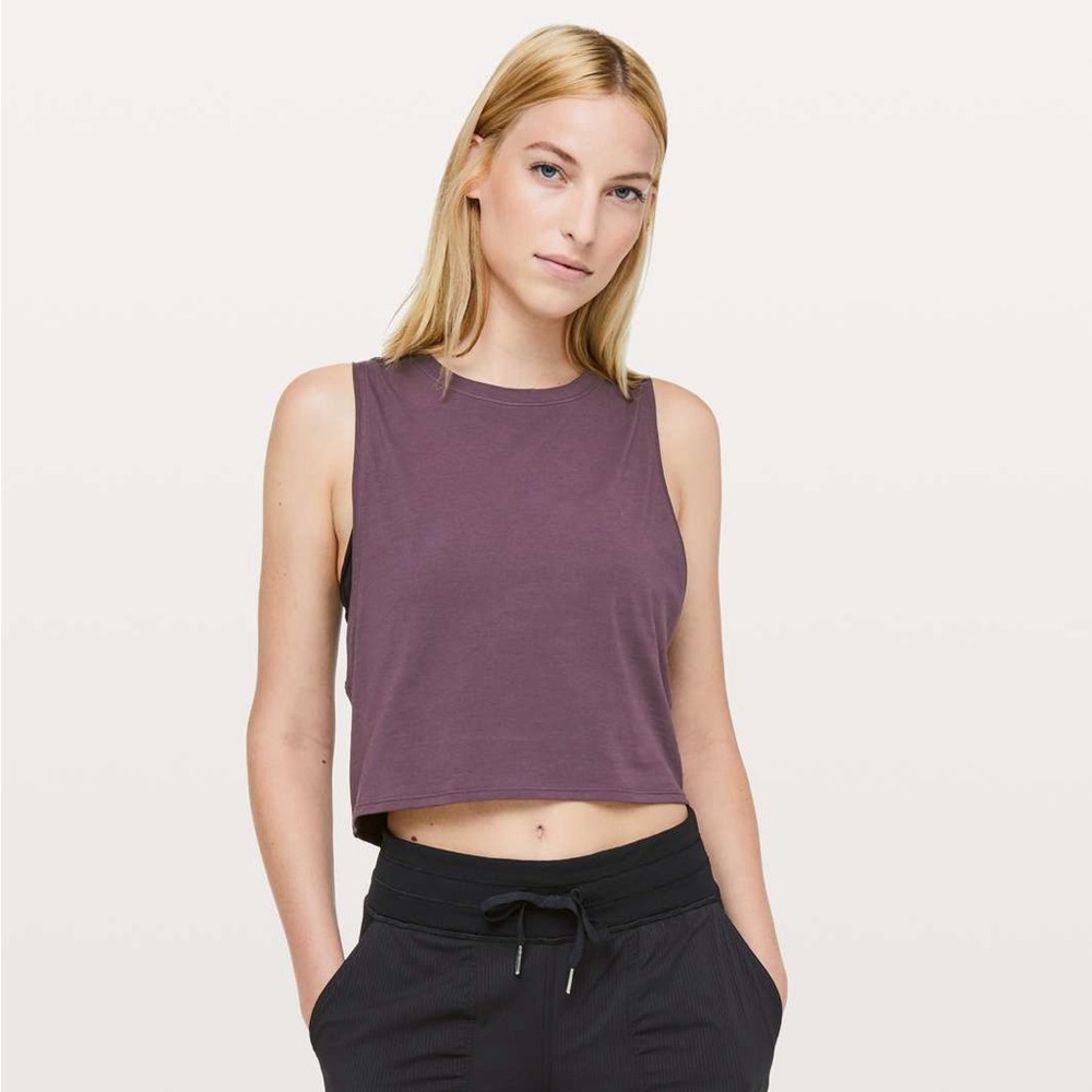 Lululemon Women’s Cut Back Crop Tank Top Arctic Plum Purple Size 4